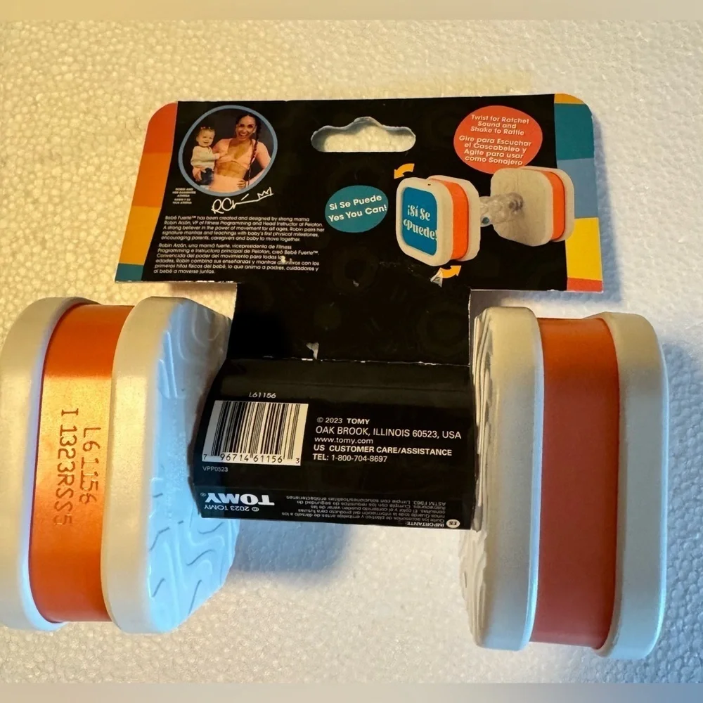 Twist & Shake Dumbbell Toy - Orange and White